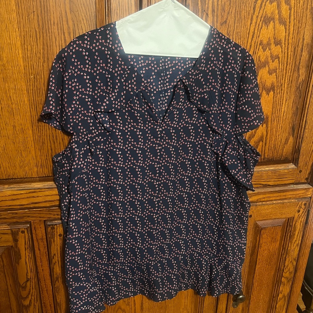 Navy Polka Dot Women's Top